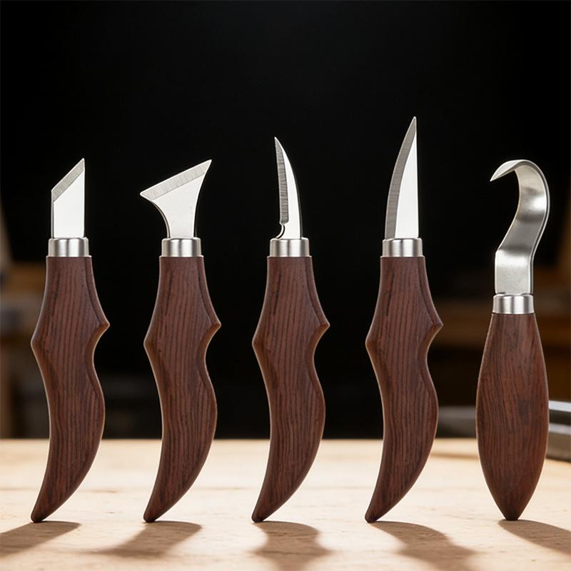 5個入り木彫りナイフセット、人間工学に基づいた木製ハンドル、 - Wood Chisel Set のレビューと価格